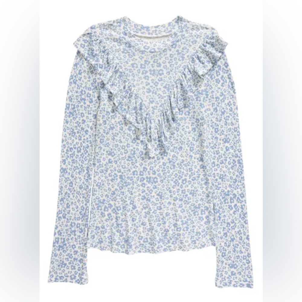 Girls Floral Ruffle Nordstrom Top Size L 10/12